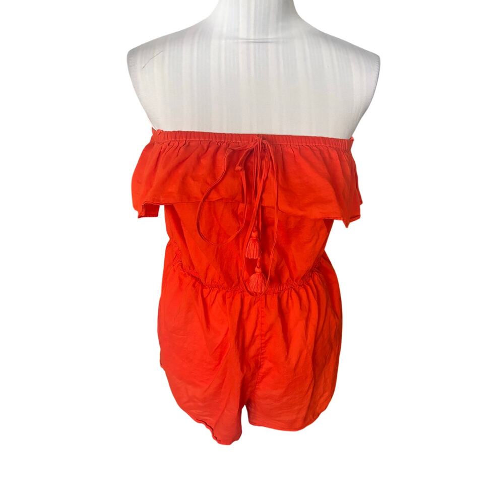J.Crew Orange Romper Strapless Size L